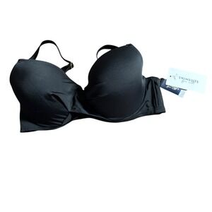 Swimsuits For All Black Bikini Top 14‎ NWT  Lined With Straps